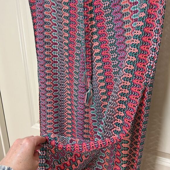 Becca by Rebecca Virtue - Crochet Swim Sheer Coverup Pants - Size M, Multi Color - Picture 8 of 10